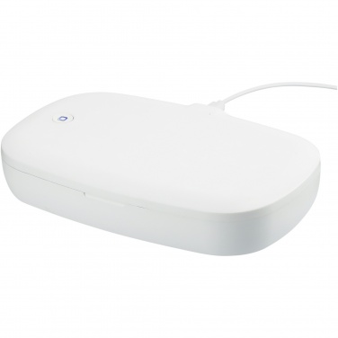 Logo trade advertising product photo of: Capsule UV smartphone sanitizer with 5W wireless charging pad