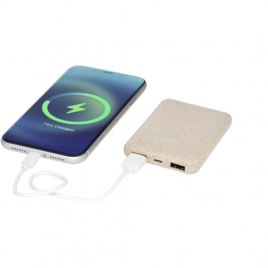 Logo trade promotional products image of: Asama 5000 mAh wheat straw power bank