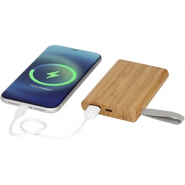 Logo trade promotional giveaways image of: Tulda 5000 mAh bamboo power bank