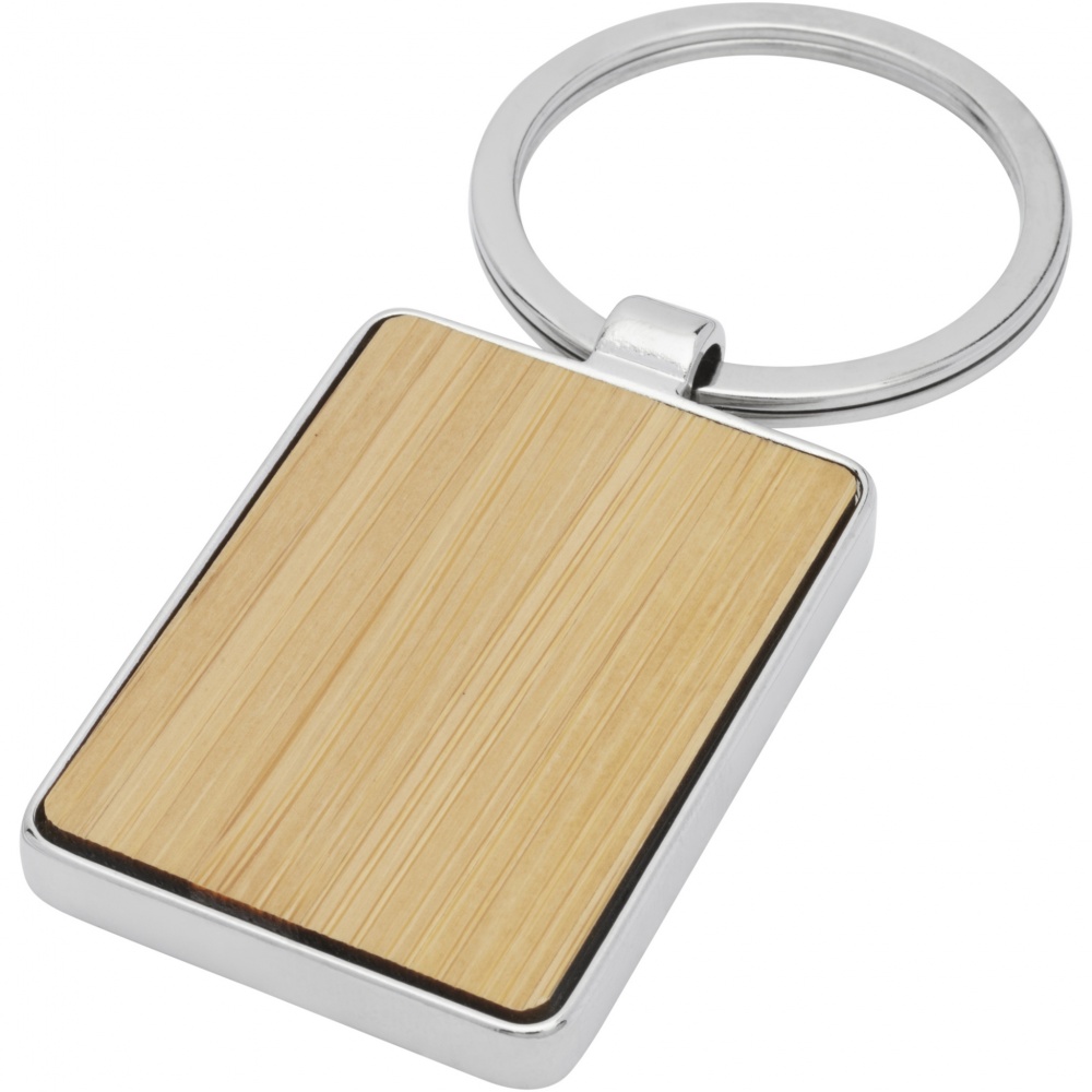Logo trade advertising product photo of: Neta bamboo rectangular keychain