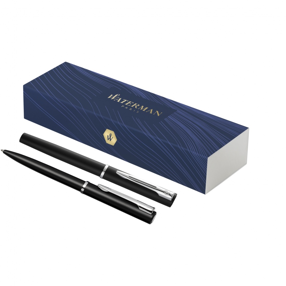 Logo trade advertising products image of: Waterman Allure ballpoint and rollerball pen set