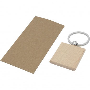 Logotrade promotional giveaway picture of: Gioia beech wood squared keychain