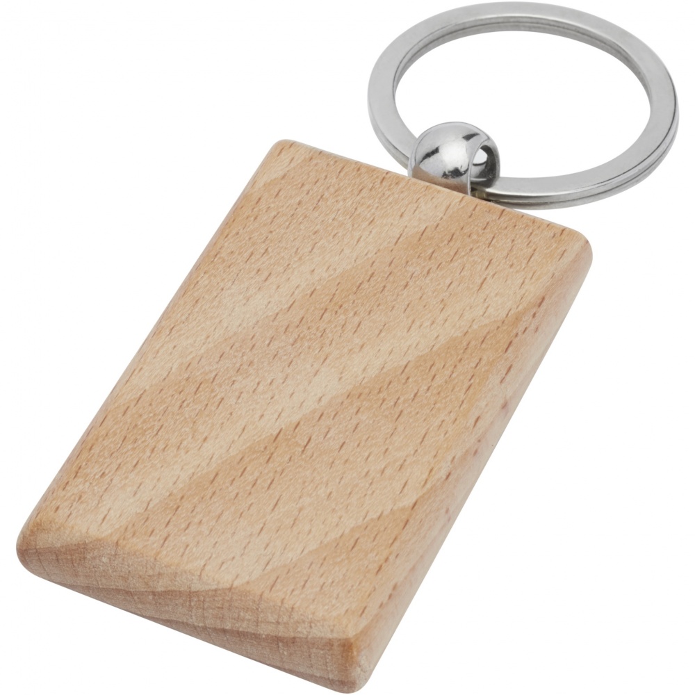 Logo trade advertising products image of: Gian beech wood rectangular keychain