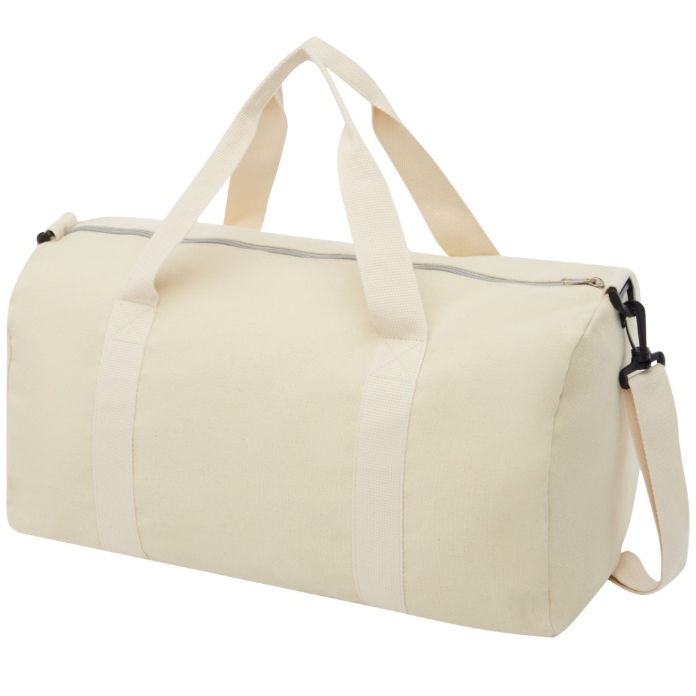 Logotrade advertising product image of: Pheebs 450 g/m² recycled cotton and polyester duffel bag 24L
