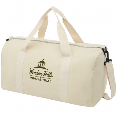 Logotrade promotional product picture of: Pheebs 450 g/m² recycled cotton and polyester duffel bag 24L