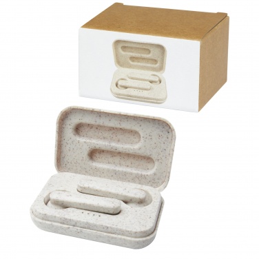 Logo trade corporate gifts image of: Nantai wheat straw True Wireless earbuds