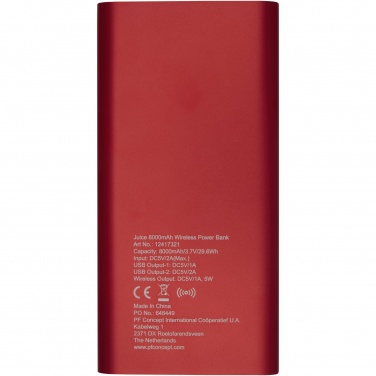 Logotrade promotional gift picture of: Juice 8000mAh wireless power bank