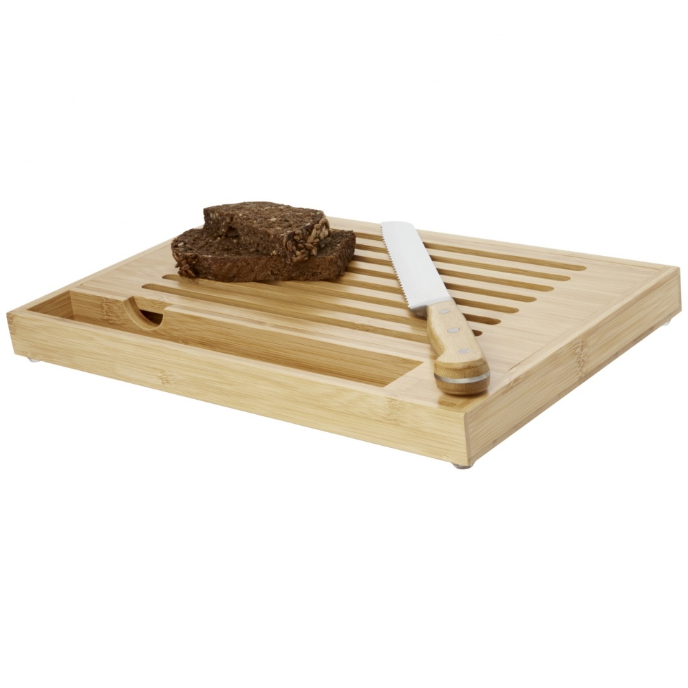 Logotrade promotional giveaway picture of: Pao bamboo cutting board with knife