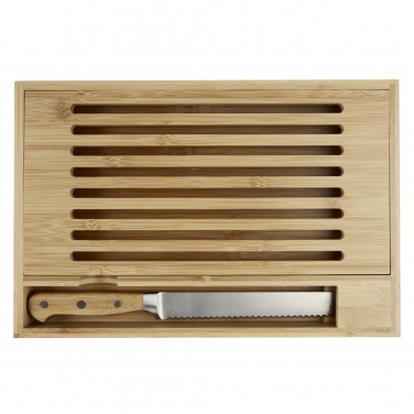 Logo trade promotional giveaway photo of: Pao bamboo cutting board with knife