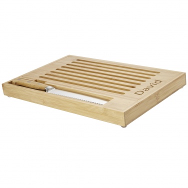 Logo trade promotional merchandise photo of: Pao bamboo cutting board with knife