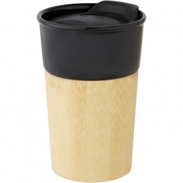 Logo trade promotional items image of: Pereira 320 ml porcelain mug with bamboo outer wall