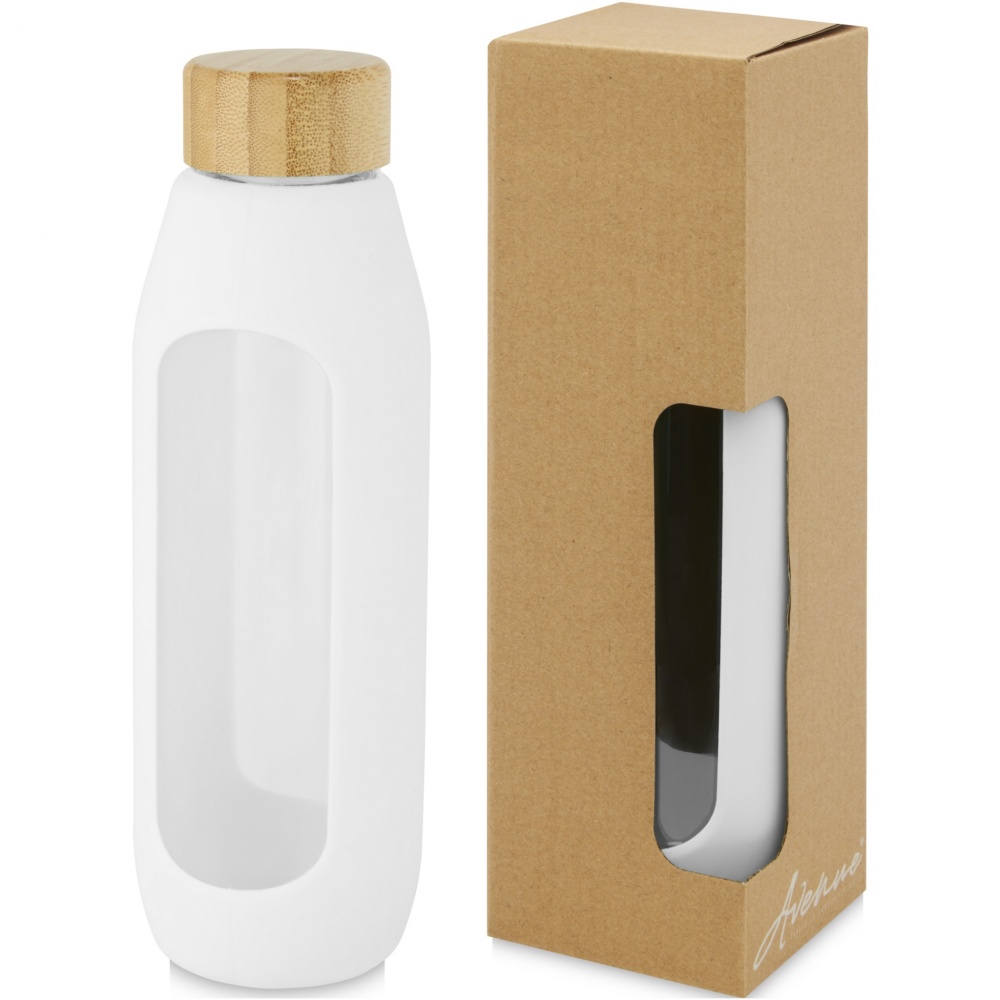 Logotrade promotional giveaway image of: Tidan 600 ml borosilicate glass bottle with silicone grip