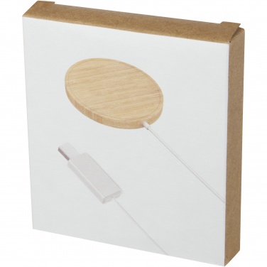 Logotrade advertising product image of: Atra 10W bamboo magnetic wireless charging pad