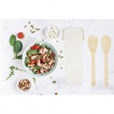Logo trade promotional merchandise picture of: Endiv bamboo salad spoon and fork