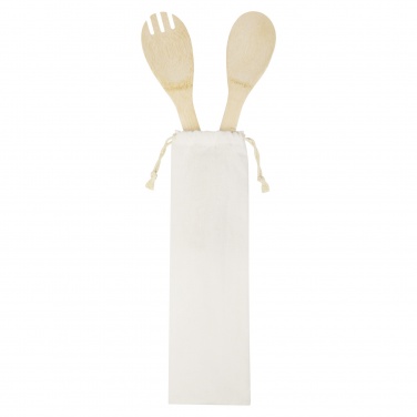 Logo trade business gifts image of: Endiv bamboo salad spoon and fork