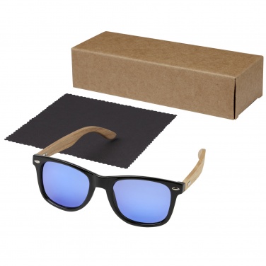 Logotrade promotional gift image of: Hiru rPET/wood mirrored polarized sunglasses in gift box