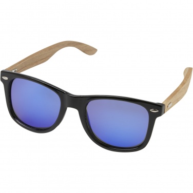 Logo trade promotional merchandise photo of: Hiru rPET/wood mirrored polarized sunglasses in gift box