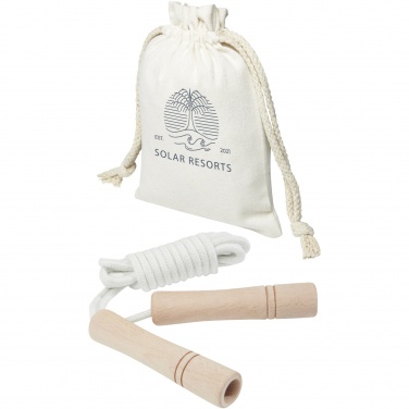 Logo trade promotional gift photo of: Denise wooden skipping rope in cotton pouch
