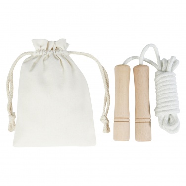 Logotrade corporate gift picture of: Denise wooden skipping rope in cotton pouch