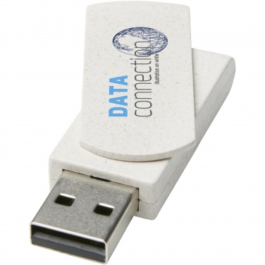 Logo trade advertising products image of: Rotate 4GB wheat straw USB flash drive