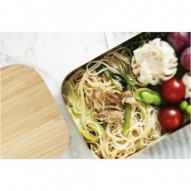 Logo trade business gift photo of: Tite stainless steel lunch box with bamboo lid