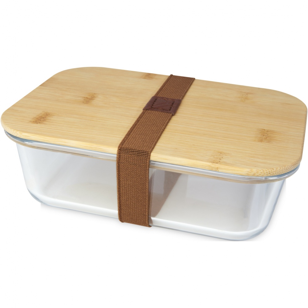 Logo trade promotional product photo of: Roby glass lunch box with bamboo lid