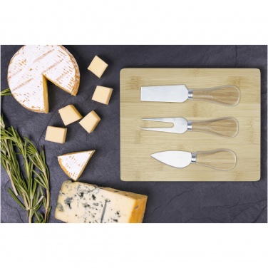 Logotrade corporate gift image of: Ement bamboo cheese board and tools