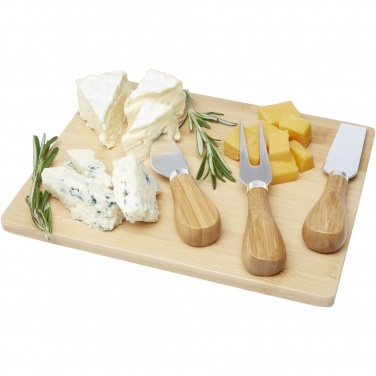 Logo trade business gift photo of: Ement bamboo cheese board and tools