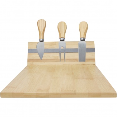 Logotrade advertising products photo of: Mancheg bamboo magnetic cheese board and tools