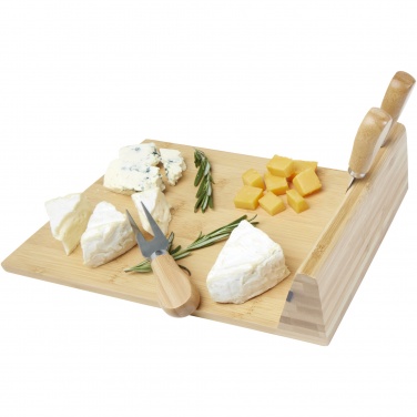 Logotrade promotional products photo of: Mancheg bamboo magnetic cheese board and tools