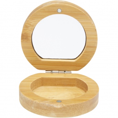 Logo trade promotional giveaways image of: Afrodit bamboo pocket mirror