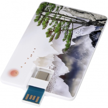 Logo trade promotional giveaways picture of: Duo slim 32GB USB drive with Type-C and USB-A 3.0