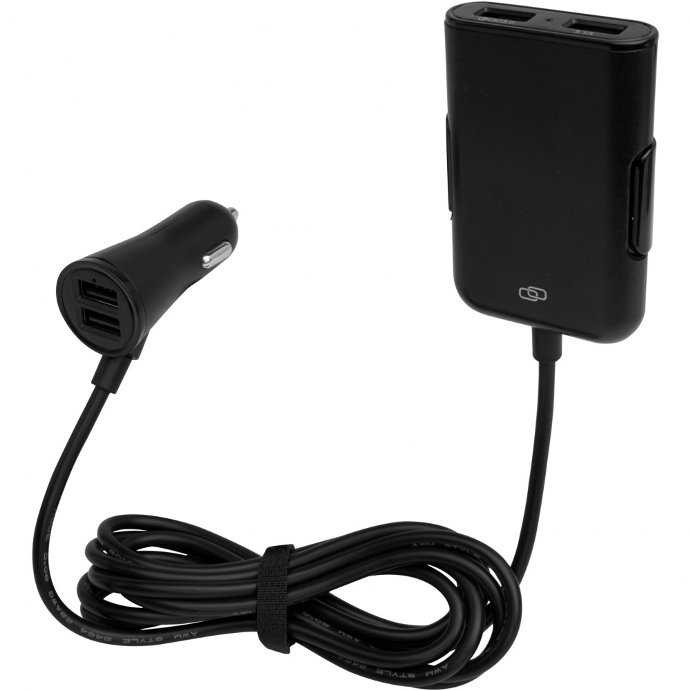 Logotrade business gifts photo of: Pilot dual car charger with QC 3.0 dual back seat extended charger