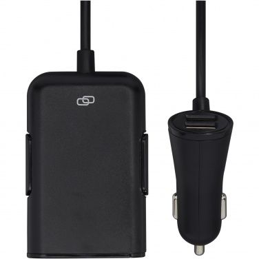 Logo trade promotional merchandise photo of: Pilot dual car charger with QC 3.0 dual back seat extended charger