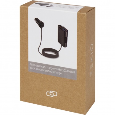 Logotrade promotional gift image of: Pilot dual car charger with QC 3.0 dual back seat extended charger