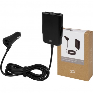 Logotrade promotional gifts photo of: Pilot dual car charger with QC 3.0 dual back seat extended charger