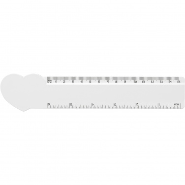 Logotrade corporate gift picture of: Tait 15 cm heart-shaped recycled plastic ruler