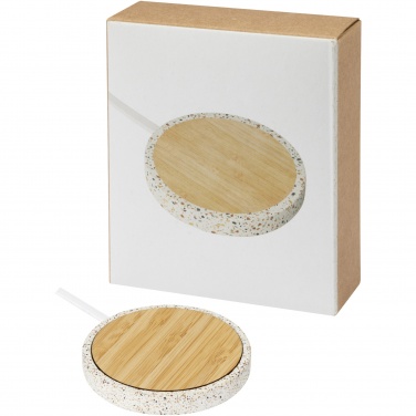 Logotrade promotional item image of: Terrazzo 10W wireless bamboo charging pad