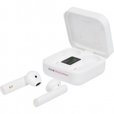 Logo trade promotional products image of: Tayo solar charging TWS earbuds 