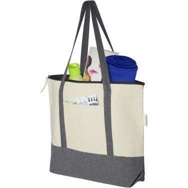 Logotrade business gift image of: Repose 320 g/m² recycled cotton zippered tote bag 10L