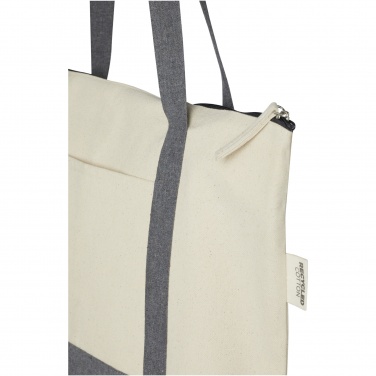 Logotrade promotional merchandise photo of: Repose 320 g/m² recycled cotton zippered tote bag 10L