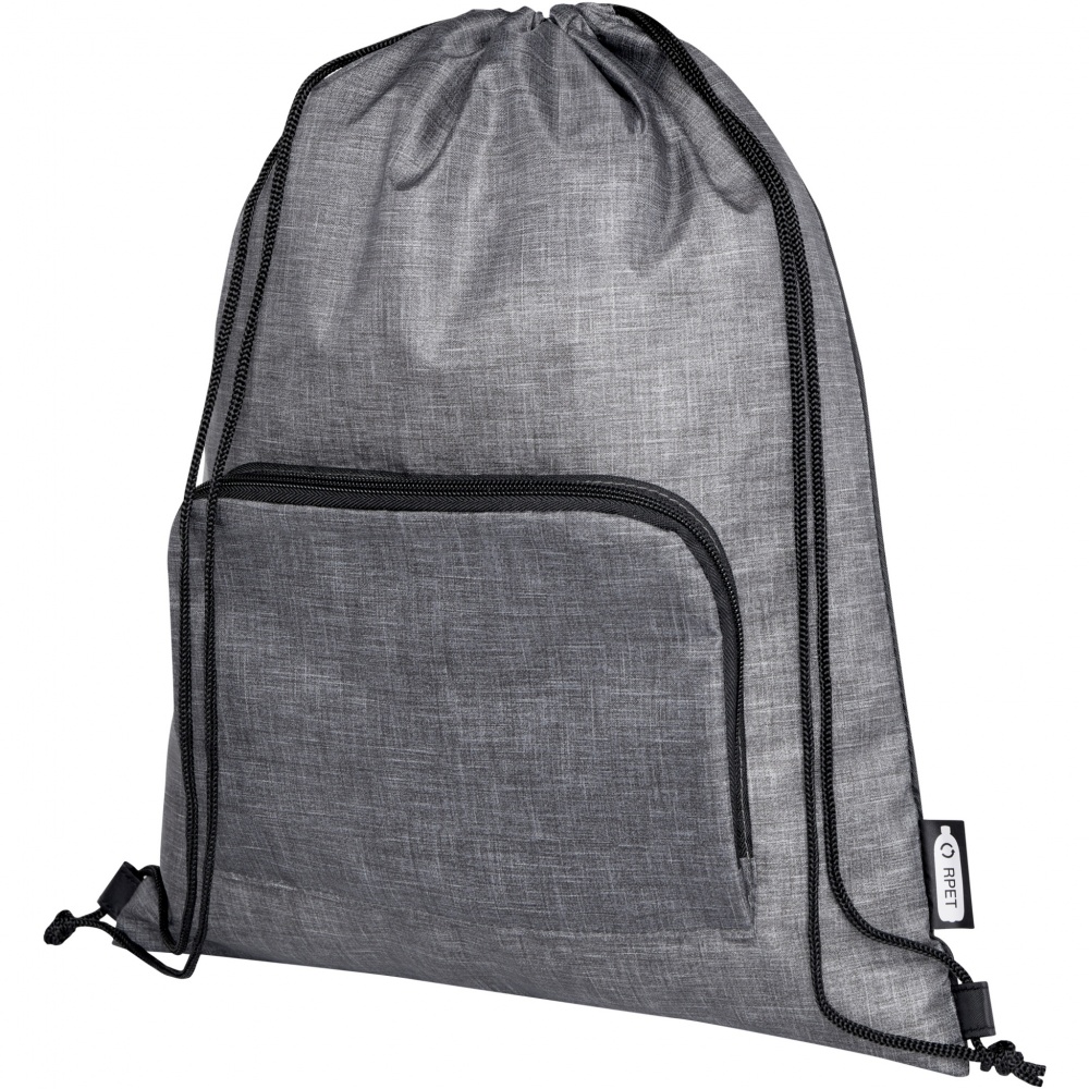 Logo trade promotional merchandise image of: Ash recycled foldable drawstring bag 7L