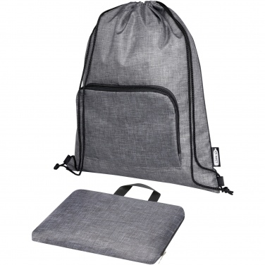Logo trade promotional items image of: Ash recycled foldable drawstring bag 7L