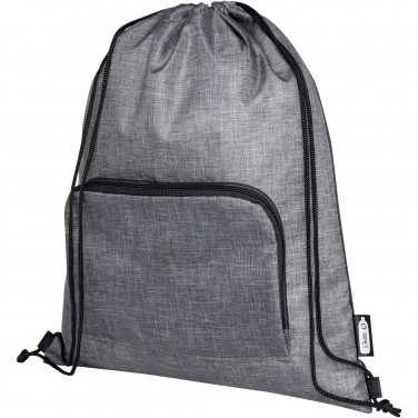 Logo trade promotional giveaways image of: Ash recycled foldable drawstring bag 7L
