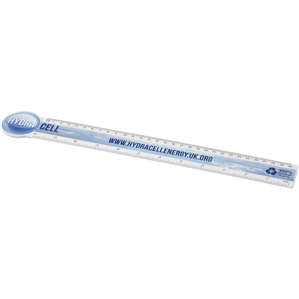 Logo trade promotional gift photo of: Tait 30cm circle-shaped recycled plastic ruler