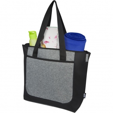 Logo trade promotional giveaways image of: Reclaim GRS recycled two-tone zippered tote bag 15L