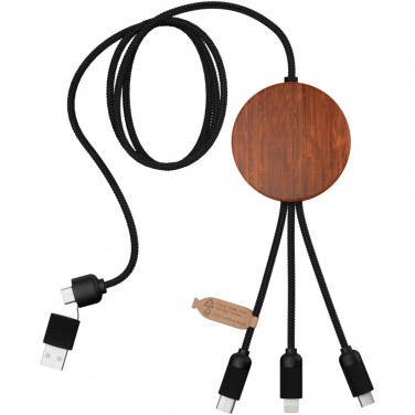 Logo trade business gift photo of: SCX.design C40 5-in-1 rPET light-up logo charging cable and 10W charging pad