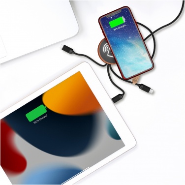 Logo trade promotional giveaways picture of: SCX.design C40 5-in-1 rPET light-up logo charging cable and 10W charging pad
