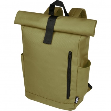 Logo trade advertising products picture of: Byron 15.6" GRS RPET roll-top backpack 18L