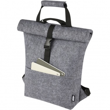 Logo trade promotional gifts picture of: Felta GRS recycled felt roll-top bike bag 13L